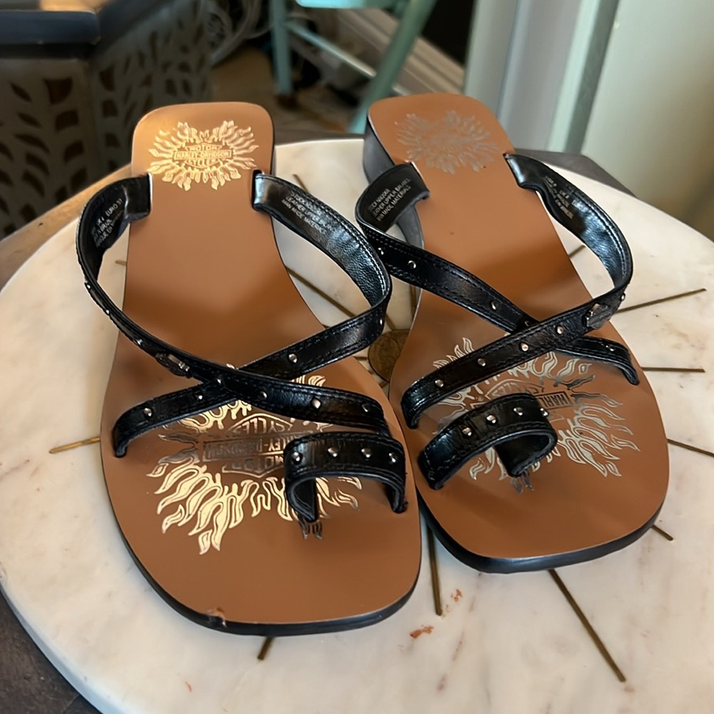 Harley Davidson, size 6, Black Women's Sandals